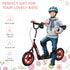 Kids Scooter with Adjustable Handlebar, Children's Kick Scooter with Non-slip Footplate, Rear Brake, Kickstand, Red