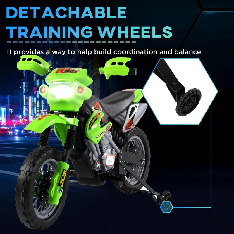 6V Kids Child Electric Motorbike Ride on Motorcycle Scooter Children Toy Gift for 3-6 Years (Green)