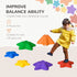 Balance Stepping Stones Kids, 6-Piece Starfish Style Non-slip Obstacle Course, Stackable Balance Blocks, Garden Sensory Toys for Toddler 3-8 Years, Indoor Outdoor, Multicoloured