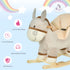 Kids Rocking Horse, Children Plush Ride On Donkey Animal Rocker w/ Sound, Wood Base Seat, Safety Belt, Baby Toy Rocker for Toddler 18 - 36 Months, Grey