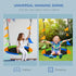 Kid Nest Swing Seat Saucer Tree Swing 40 Inch/100cm Adjustable Rope Outdoor Indoor for Kids Over 3 Years Old Multi-Colour