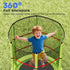 Kids Trampoline, with Enclosure Net, Steel Frame, for Ages 3-6 Years - Green