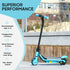 Electric Scooter for Kids Aged 6-14 Years, with Colourful Lights, Blue