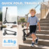 Folding Electric Scooter for Kids, with Dual Brakes, Front Suspension, LED Colourful Lights, Black