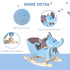 2 In 1 Plush Baby Ride on Rocking Horse Elephant Rocker with Wheels Wooden Toy for Kids 32 Songs for 18+ Months (Blue)