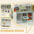 Toy Kitchen, Pretend Role Play Kitchen with Hob, Sound, Light, Coffee Machine, Ice Maker, Microwave