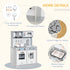 Kids Wooden Toy Kitchen Pretend Play Cooking Playset w/ Sound & Light Effect, Battery Operated Cooktop, Ice Machine, Marble Pattern Countertop, for 3-6 Years Old