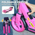 Scooter for Kids Aged 3-8 Years, with Adjustable Handle, Two Light Up Wheels, Handbrake, Rear Brake, Pink