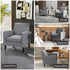 Modern Accent Chair, Occasional Chair with Rubber Wood Legs for Living Room, Bedroom, Grey