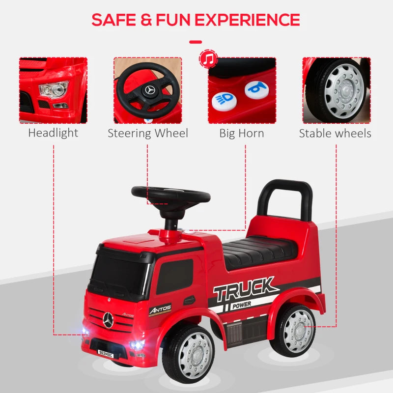 Compatible Kids Ride On Car Truck Mercedes Benz Licensed Toddler Foot To Floor Slider w/Under Seat Storage for 12 - 36 Months Red