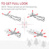 3ft Artificial Prelit Christmas Tree, Snow Xmas Tree with Colourful LED Lighting Fiber Optics, Green White