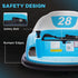 360° Rotation Kids Bumper Car, 12V Waltz Car with Remote Control, Dual Joystick, Music, Lights, Light Blue