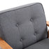 Minimalistic Wooden Frame Accent Chair, with Padded Seat - Dark Grey