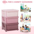 3 Drawers Plastic Storage Units, 3 Tier Kids Storage Units, Children Toy Chest for Nursery, Playroom, Bedroom, Pink
