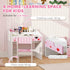 Children Study Table and Chair, Kids Desk and Chair Set with Storage, Pull-Out Drawer, for Ages 3-6 Years, Pink