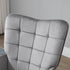 Modern Accent Chair, Upholstered Tufted Wingback Armchair with Seat Padding, Velvet Leisure Lounge Bedroom Chair with Wood Legs, Grey