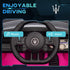 Maserati GT2 Licensed 12V Kids Electric Ride on Car with 4 Suspension Wheels, Remote Control, Music, Horn, Lights, Pink