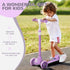 Kids 3 Wheel Scooter for 2-6 Years Old w/ Adjustable Height, LED Light, TPE Handlebar, Purple