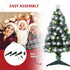 3ft White Light Artificial Christmas Tree w/ 90 LEDs Star Topper Tri-Base Full Bodied Seasonal Decoration Pre-Lit Home