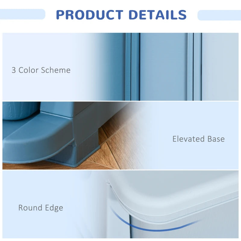 3 Drawers Plastic Storage Units, 3 Tier Kids Storage Units, Children Toy Chest for Nursery, Playroom, Bedroom, Blue