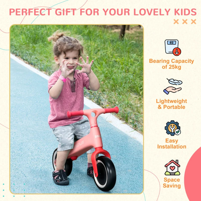 Baby Balance Bike, with Adjustable Seat, for 1.5-3 Years - Pink