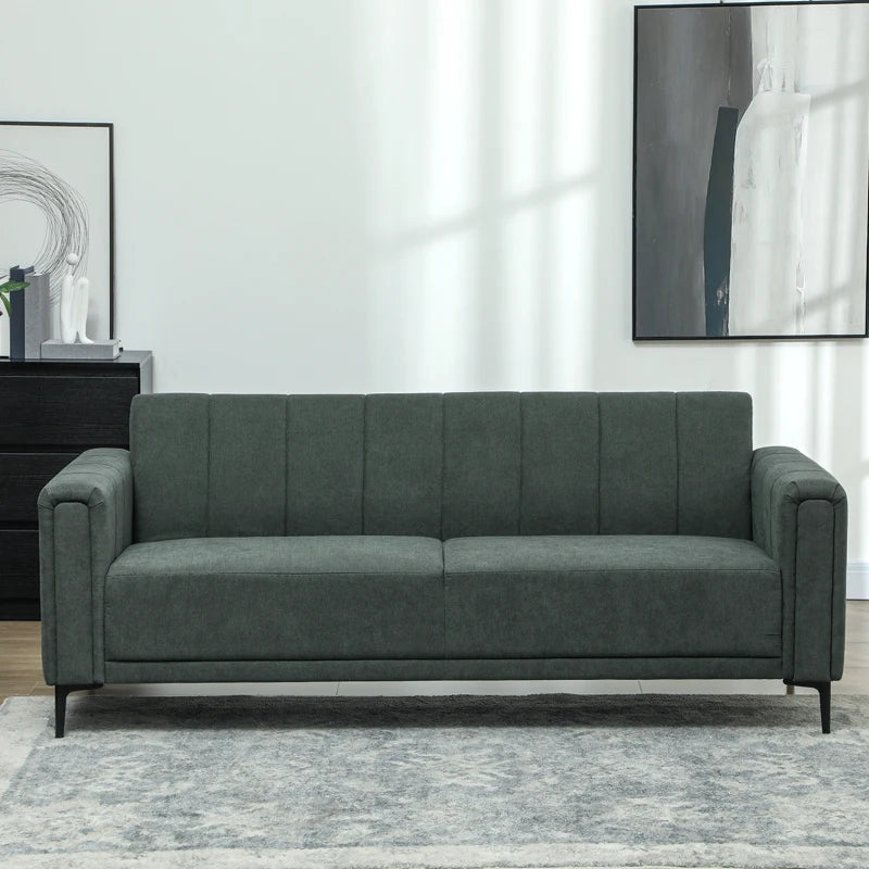 Three-Seater Relaxed Modern Sofa - Grey