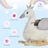 Kids Rocking Horse, Children Plush Ride On Swan Animal Rocker w/ Sound, Wood Base Seat, Safety Belt, Baby Toy Rocker for Toddler 18 - 36 Months, White and Grey
