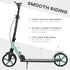 One-click Folding Kick Scooter for 14+ w/ Adjustable Handlebar, Push Scooter with Kickstand, Dual Brake System, Shock Absorber, 200mm Wheels & ABEC-9 Bearings