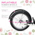 Kids Scooter, Kick Stunt Scooter with Adjustable Handlebar, Dual Brakes, Basket, Cupholder, Mudguard, 16" Inflatable Rubber Wheels, for 5-12 years, Pink