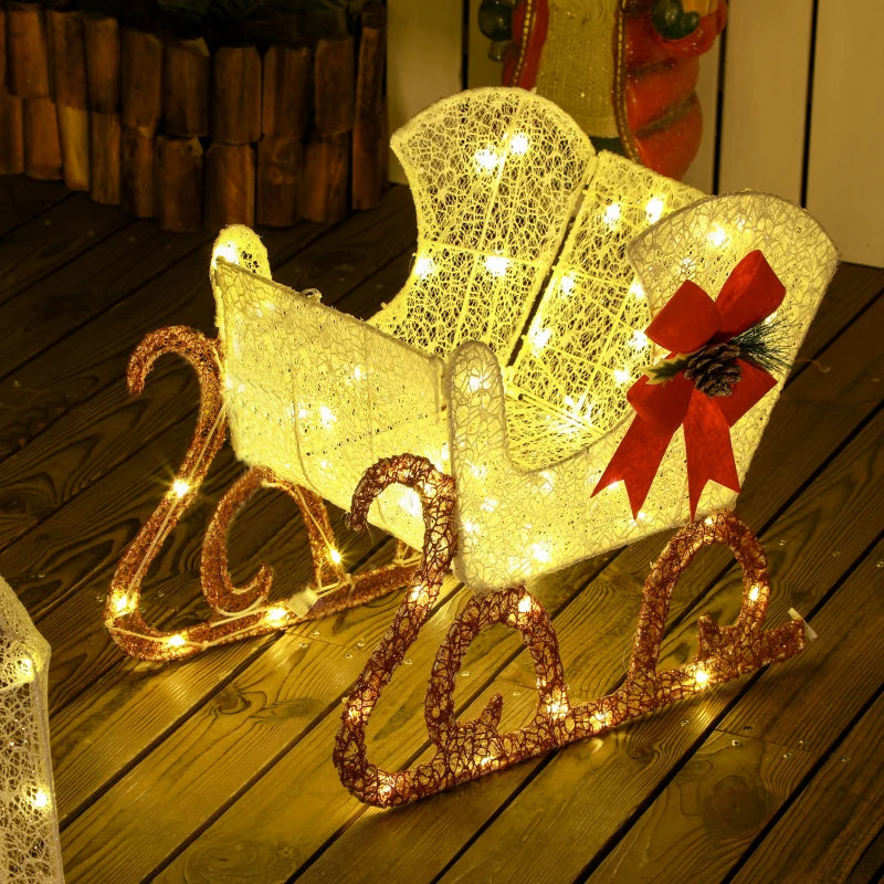 170 LED Light Reindeer and Sleigh Christmas Decoration