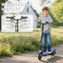 Foldable Electric Scooter, with LED Headlights, for Ages 7-14 Years, Blue