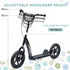Kids Scooter Kick Scooter, with 12" EVA Tyres, Rear Brake, Big Wheels Scooter for 5-12 Years , Black