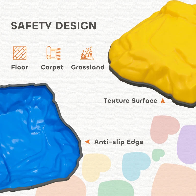 Balance Stepping Stones for Kids with Non-Slip Bottom, Indoor Outdoor Obstacle Course for Ages 3-8 Years, Multicoloured