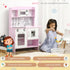 Kids Kitchen Playset, with Lights, Sounds, Microwave, Sink and Storage - Pink