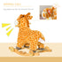 2 In 1 Kids Todder Rocking Horse Plush Ride On Giraffe Rocker with Wheels Wooden Base Animal Sounds for 3-6 Years
