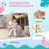 Kids Armchair with Flamingo Design, Wooden Frame, for Bedroom, Playroom, Kids Room - Pink