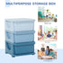 3 Drawers Plastic Storage Units, 3 Tier Kids Storage Units, Children Toy Chest for Nursery, Playroom, Bedroom, Blue