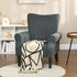 Upholstered Accent Chair with Rolled Arms and Wood Legs, Armchair for Living Room Bedroom, Grey