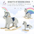 Kids Plush Rocking Horse w/ Sound Children Rocker Ride On Toy Gift 3-6 Years Grey
