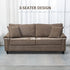 196cm 3 Seater Sofa, Fabric Sofa with Rubber Wood Legs, Nailhead Trim, 2 Pillows, Small Upholstered Couch Settee for Living Room, Guest Room, Brown