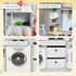 Toy Kitchen with Running Water, Lights, Sounds, Apron and Chef Hat, Water Dispenser, for Ages 3-6 Years, Grey