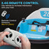 360° Rotation Kids Bumper Car, 12V Waltz Car with Remote Control, Dual Joystick, Music, Lights, Light Blue