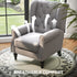 Retro Accent Chair, Wingback Armchair with Wood Frame Button Tufted Design for Living Room Bedroom, Grey