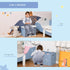 Kids Wooden Toy Box Children Storage Chest Organiser Side Handle Safety Hinge Play Room Furniture Blue