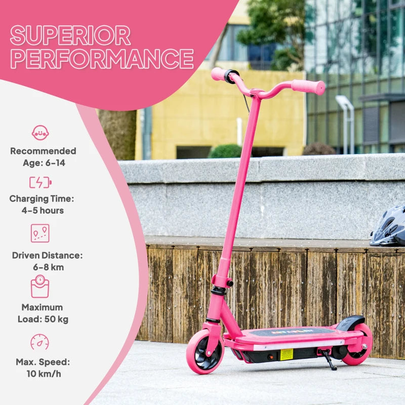 Electric Scooter for Kids 6-14 Years, with Colourful Lights, Pink