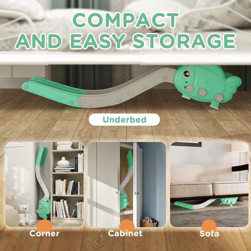 Kids Sofa Slide with 130cm Extended Length, HDPE Toddler Slide for Sofa, Bed, Stairs, Easy Assemble & Storage, Green