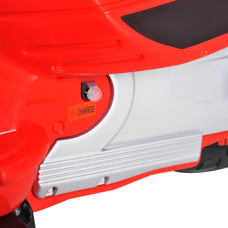 Kids Ride On Motorcycle, 6V, W/LED Lights-Red