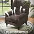 Wingback Accent Chair, Retro Upholstered Button Tufted Occasional Chair for Living Room and Bedroom, Brown