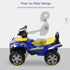 Baby Quad Bike Kids Ride On Car Goodyear Licensed Walker Foot To Floor Slider NO POWER w/ Lights Horn Storage Blue for 18-36 Months