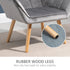 Armchair Accent Chair, Vanity Chair with Wide Arms, Slanted Back, Padding, Metal Frame, Wooden Legs, Home Bedroom Furniture Seating, Grey